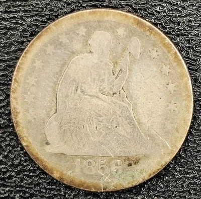 1856- P Seated Liberty Quarter 90% Silver - Image 1 of 2