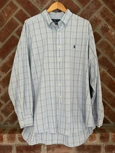 Ralph Lauren Blake Mens Shirt Size 2XL Blue Plaid Long Sleeve Button Down - Picture 1 of 6