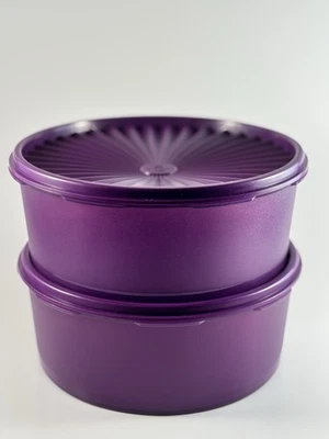 Tupperware Servalier Bote de Galletas Púrpura 7.5 Tazas 1.4L (Juego de 2 Piezas) NUEVO Foto 1 de 4