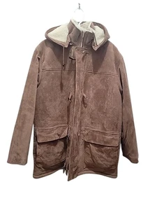 Wilson’s Suede Leather M. Julian Jacket Sz XL Long Faux Shearling Lined. Vintage - Picture 1 of 11