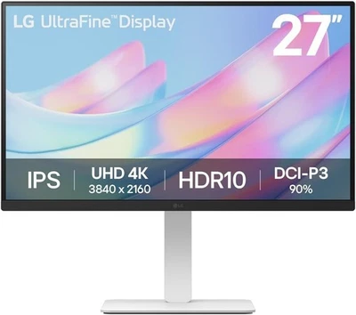 LG UltraFine 27" Monitor 27US550 4K UHD IPS  60Hz, 5ms, Tilt Pivot, HDMI - WHITE - Image 1 of 4