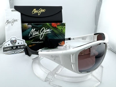 GAFAS DE SOL POLARIZADAS MAUI JIM WATERMAN MJ 410-05 BLANCAS CON MAUI ROSA NUEVAS Foto 1 de 4