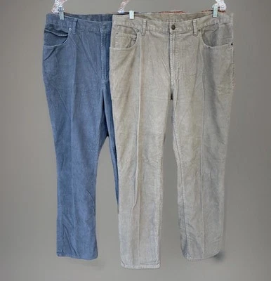 Jos A Bank VIP Lote De 2 Pantalones De Pana Para Hombre 38x31 Marrón, Gris Frente Plano Informal Foto 1 de 4