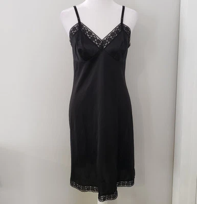 Винтажное женское платье-слип Vanity Fair размер 34 Y2K Whimsigoth Romantic Event кружевное  - Изображение 1 из 4