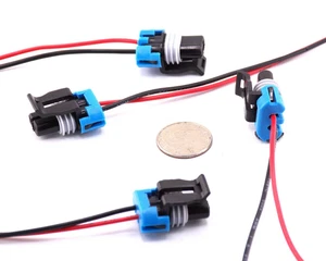 2X - Delphi Metri Type 2-Pin Blue Female Connector Pigtail  Chevrolet  GMC Buick - Picture 1 of 5