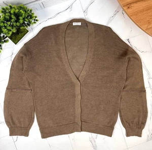 Brunello Cucinelli Women's Knit Cardigan Cotton Brown Size M - Picture 1 of 13