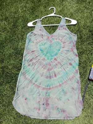 OLD NAVY Vestido sin mangas con tiras para mujer XS 100 % rayón tie dye hecho a mano Y2K Foto 1 de 4