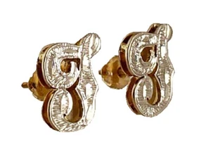 14 Karat Gelbgold mit Rhodium Initialen Ohrring (J) - Bild 1 von 3