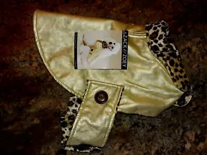 Zack & Zoey X-Small The Goldie Cappotto per Cani Oro Leopardo Reversibile - Foto 1 di 9