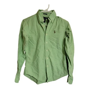 Ralph Lauren Shirt Boys Size 2 Green Classic Fit Long Sleeve School Button Down - Picture 1 of 13