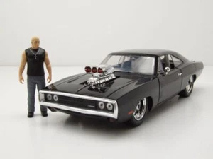 Dodge Charger R/T 1970 nero Fast & Furious con personaggio modellino auto 1:24 Jada Toy - Foto 1 di 9