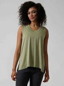 NWT Athleta Inspire Tank Top Oversized Relaxed Fit White Green Mauve - Picture 1 of 18