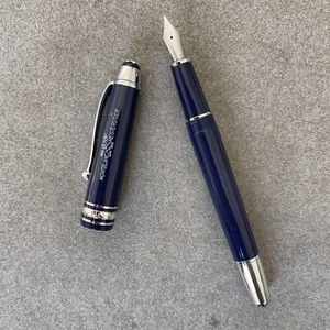 Montblanc Centenary 145 Resin Series Deep Blue-Silver Clip Fountain Pen With Box - Picture 1 of 2