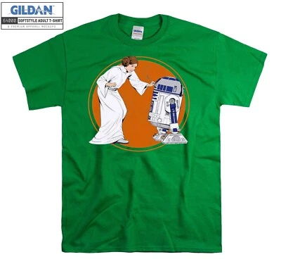 Retro Star Wars Princess Leia And Droids R2 Hoodie Tshirt Men Women Unisex AC601 - Image 1 of 4