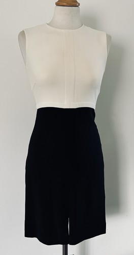 Abito tubino CELINE monocromatico color block nero bianco 36 UK 8