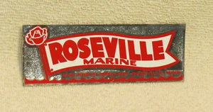 Vintage 1970s ROSEVILLE MARINE Chrome Sticker, Minnesota - Boats, Motors - FUN! - Picture 1 of 5