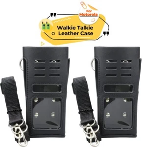 2X Funda Protectora Táctica de Cuero para Radio Motorola GP328 GP340 GP380 - Imagen 1 de 12