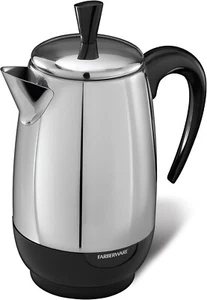 Farberware Electric Coffee Percolator Automatic Keep Warm No-Drip Spout, 8 Cup - Picture 1 of 5