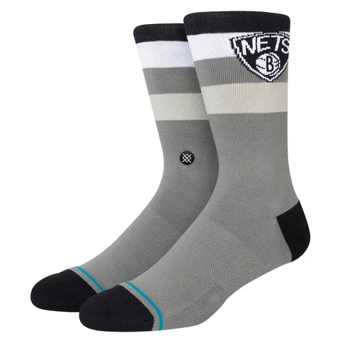 Men's Brooklyn Nets NBA Basketball Stance Stripe Crew Socks - Size Large Cover