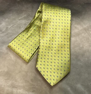 John W Nordstrom Tie Gold Blue Luxury Silk Necktie USA Made Polka Dot EUC - Picture 1 of 8