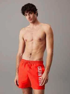 Costume Pantaloncino medio Boxer da bagno per uomo Calvin Klein rosso vivace - Foto 1 di 4