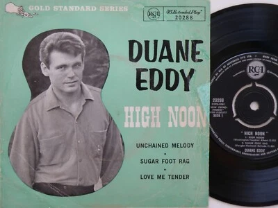RARE 1963 DUANE EDDY *HIGH NOON*OZ AUSTRALIAN FLIPBACK P-S RCA 7"EP EX+/NM VINYL - Image 1 of 4