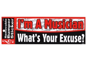 AIM musical bumper sticker "l'm a Musician What's your excuse" 18.8cm X 7.7cm  - Picture 1 of 2