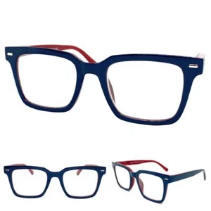 Men or Women Classy Elegant Modern Retro READING Eye Glasses Readers Blue Frame - Picture 1 of 6