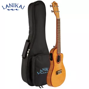 Lanikai FM-CETC Flame Maple Thin Line Concert Acoustic Electric Ukulele with Bag - Picture 1 of 4