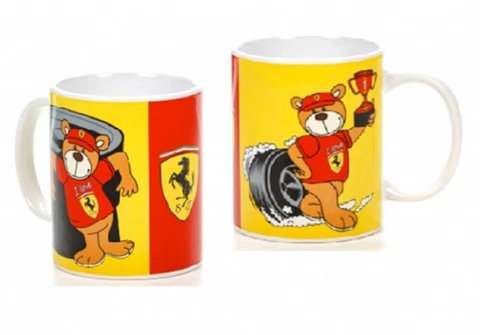 MUG Ferrari Racing Teddy Formula One 1 F1 Red & Yellow Comes in Gift Box US Cover