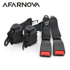 2X Black 2 Point Harness Retractable Seat Belt Lap Strap Replace Belt Universal