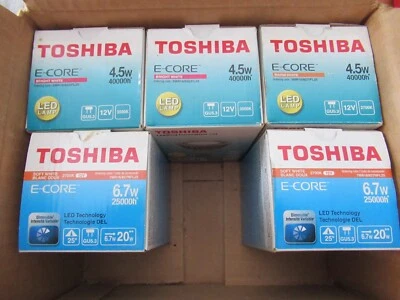 Лот из 5 лампочек Toshiba E-Core 4,5 Вт и 6,7 Вт - Изображение 1 из 4