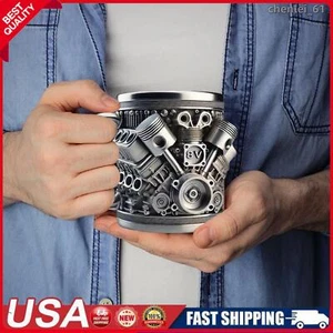 New V8 Engines Stainless Steel Cup - Personalized V Stainless Steel Coffee Mug - Picture 1 of 6