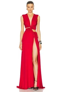 Sid Neigum Triple Loop Knit Dress in Red Maxi XS NWT $560 - Picture 1 of 4