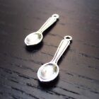 Spoon Charms 24mm Antiqued Silver Plated Food Pendants C5674 - 10, 20 Or 50pcs