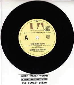 ELECTRIC LIGHT ORCHESTRA Sweet Talkin' Woman ELO 7" 45 record + juke box strip - Picture 1 of 2