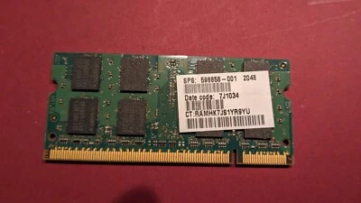 Samsung M470T5663EH3-CF7 2GB DDR2-800 PC2-6400 Non-ECC Dual Rank CL6 SODIMM - Image 1 of 2