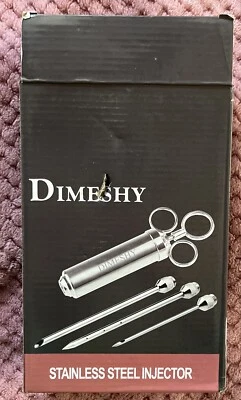 Jeringa inyectora de carne de acero inoxidable Dimeshy 2 OZ capacidad 3 inyectores de adobo Foto 1 de 4