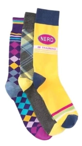 Original Penguin, 3 Pk - Nerds, Diamonds, Plaid Socks Gift Box Set - Picture 1 of 4