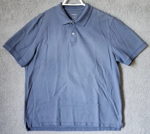 LL Bean Traditional Fit Blue Short Sleeve Polo Shirt Size XL Tall 100% Cotton - Picture 1 of 8