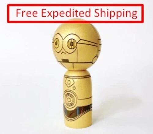 KOKESHI USABURO Star Wars C-3PO Doll 3inch Japan Traditional Crafts Handmade New - Image 1 of 4