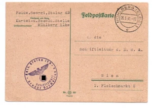 Feldpost Karte Stalag IV B 1941 Mühlberg Elbe Gruppe Verwaltung Stempel - Bild 1 von 2