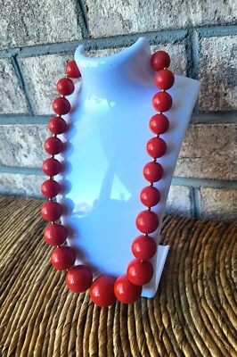 JOAN RIVERS Salmón Coral Color Graduado Acrílico Collar 18" Extensor 3 pulgadas Foto 1 de 3