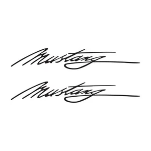 2pcs Mustang Script Signature Decal Vinyl Sticker for Ford Mustang Car - Picture 1 of 14