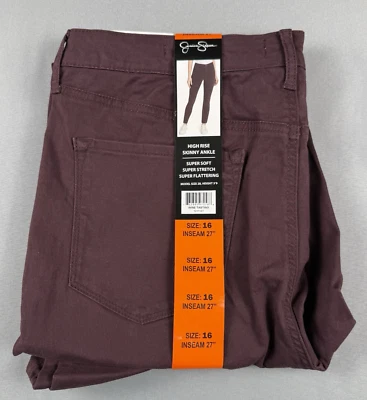 Pantalones Jessica Simpson para mujer 16 vino ajustados tiro alto elásticos suaves nuevos con etiquetas Foto 1 de 2