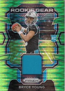 Camiseta Bryce Young Relic RC ▪ 2023 Prizm Green Pulsar Rookie Gear #RG-BY - Imagen 1 de 2