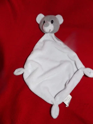 Doudou Plat BABOU Ours Gris Blanc - Photo 1/2