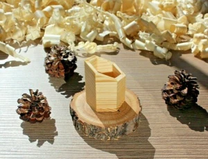 Mini hexagon matches storage wooden match box.Smoking accessory. - Picture 1 of 11
