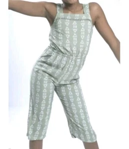 Cat & Jack Jumpsuit Girls Small 6/6X Sage with Geometric Pattern Cut Out Back - Picture 1 of 3