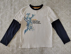 Gymboree 10 Boy Praying Mantis Bug Long Sleeve Shirt Embroidered White Blue - Picture 1 of 5